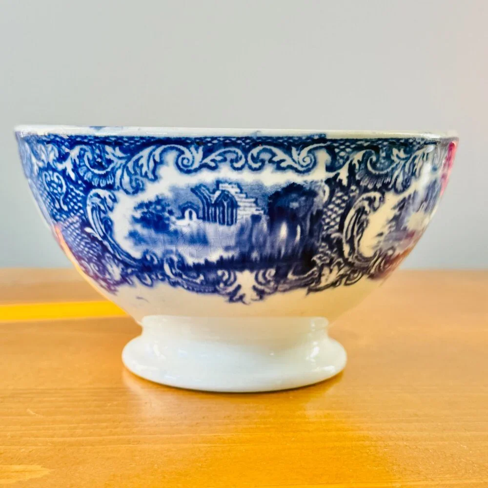 RARE Petrus Regout & Co Holland Abbey Pattern Blue Bowl